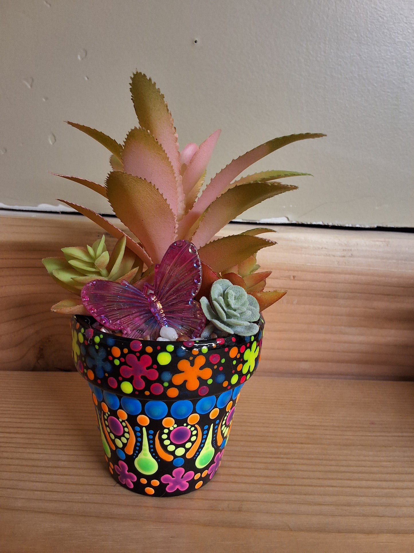Neon Butterfly Pot